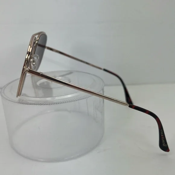 VINCE CAMUTO AVIATOR SUNGLASSES,2 TONE METAL FRAME, BROWN & GOLD, FADING LENSES - Picture 3 of 14
